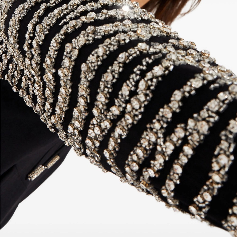 Retrofete Isa Black and Silver Sequin Women's Hoodie Top - Picture 5 of 14
